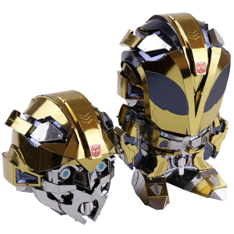 MU Transformers Bumblebee Movies DIY 3D Metal Puzzle Assemble Model Kits Toy